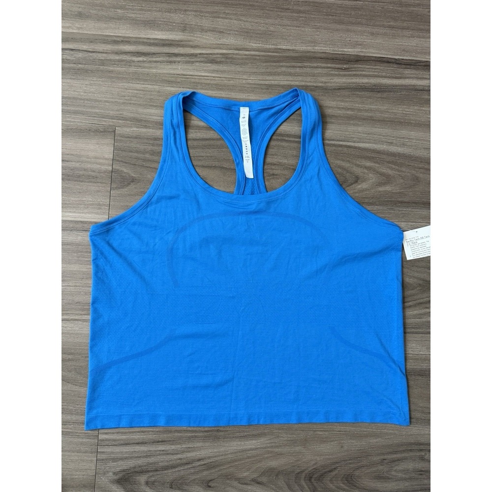 NEW Lululemon Swiftly Tech Racerback Tank Top 2.0 Waist Length Blue Size 18